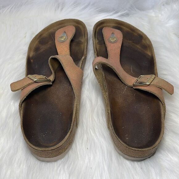 Birkenstock Gizeh Metallic Thong Sandals Sz 11-11.5 SEE DESCRIPTION - Picture 2 of 9